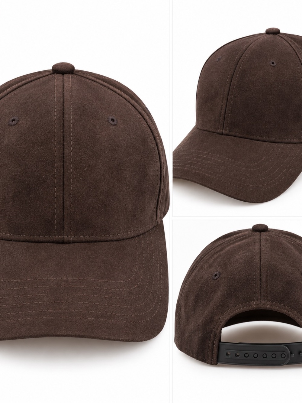 Classic Suede Baseball Cap - Dark Gray / Black